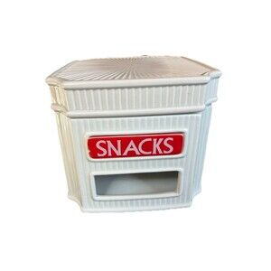 Snacks Canister by Shafford Japan Removable Lid Red And White 5” X 5”